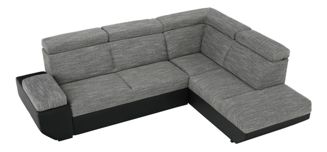 Rohová sedací souprava Akron černá + melír (P)