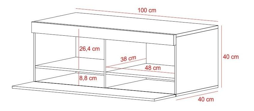 TV skříňka/stolek Violett 100 (s osvětlením) (bílá)