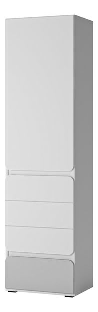 Policová skříň Albunus S01 (bílá alpská + lesk šedý)