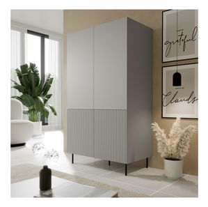 Šatní skříň Asania S1 (šedá + černá)