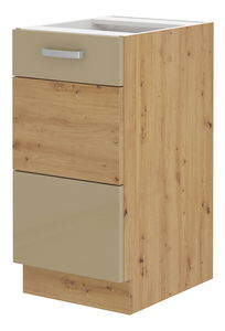 Dolní kuchyňská skříňka Arryn 40 D 1F BB (dub artisan + lesk cappucino)