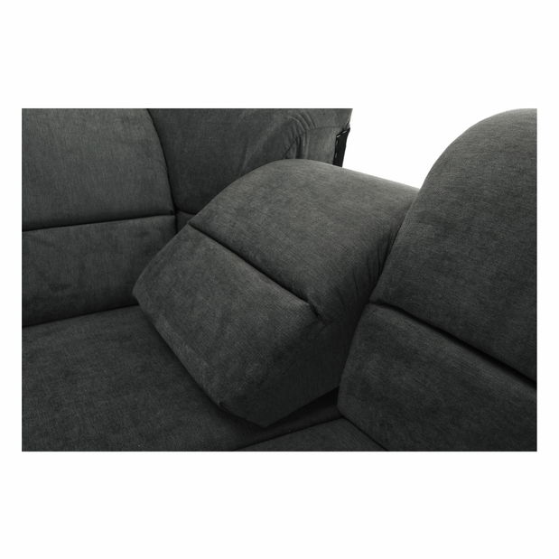 Rohová sedací souprava U Stan (černá + tmavě šedá) (P)