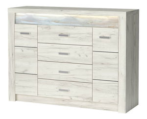 Komoda Indie 07 (s LED osvětlením) (craft bílý)