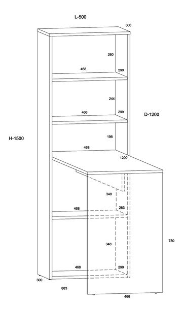 PC stolek Harman (černá)