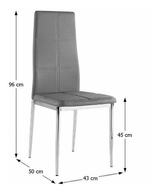 Jídelní židle Lera (tmavě šedá + chrom)