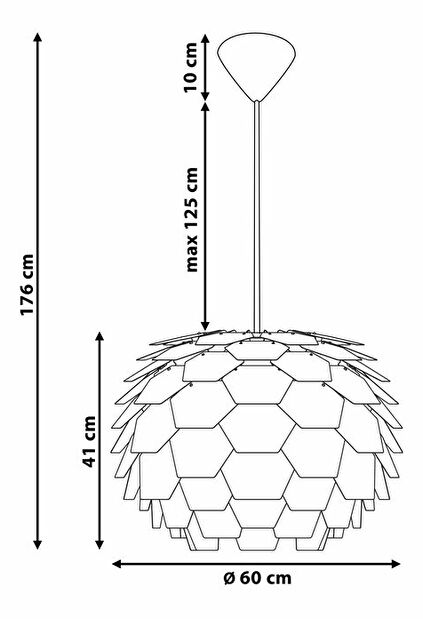 Závěsná lampa Segou (zlatá) (velká)