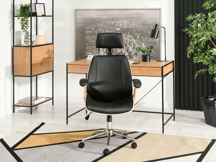 Křeslo Franc (dub černý + chromová)