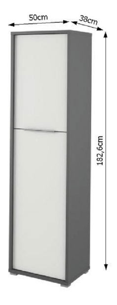 Skříň Hamila NEW TYP 08 (grafit + bílá)