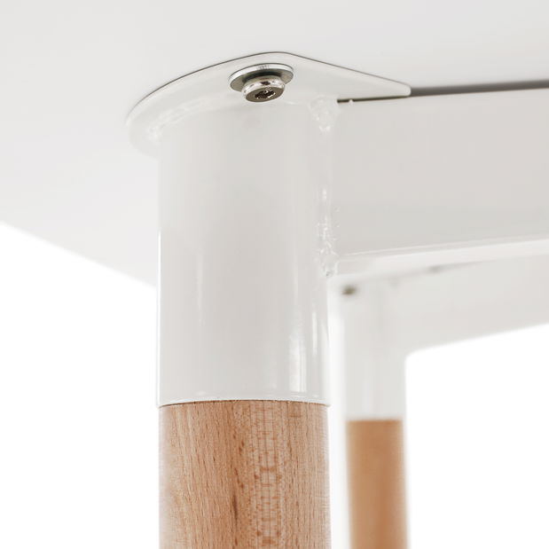 Jídelní stůl Dirrax 4 (bílá + buk) (pro 4 osoby)