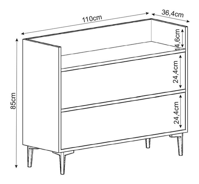 Komoda Galsa (antracit)