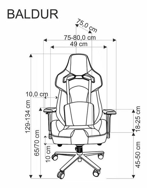 Herní křeslo Balgur (tmavě šedá + černá)