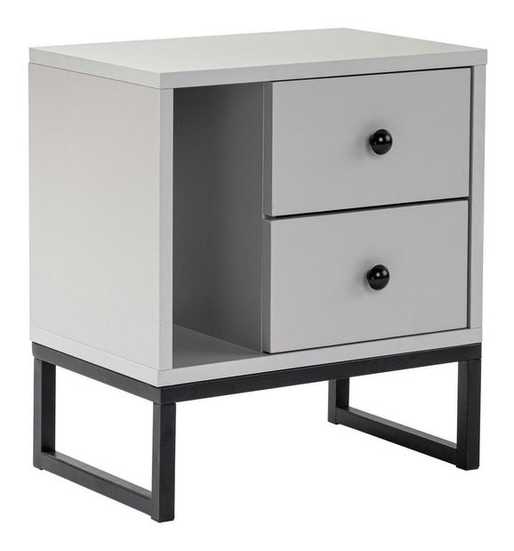 Noční stolek Glimarolla (šedá + černá)