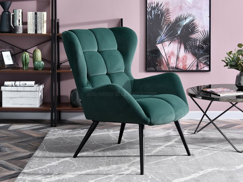 Křeslo Kikino (zelená + černá)