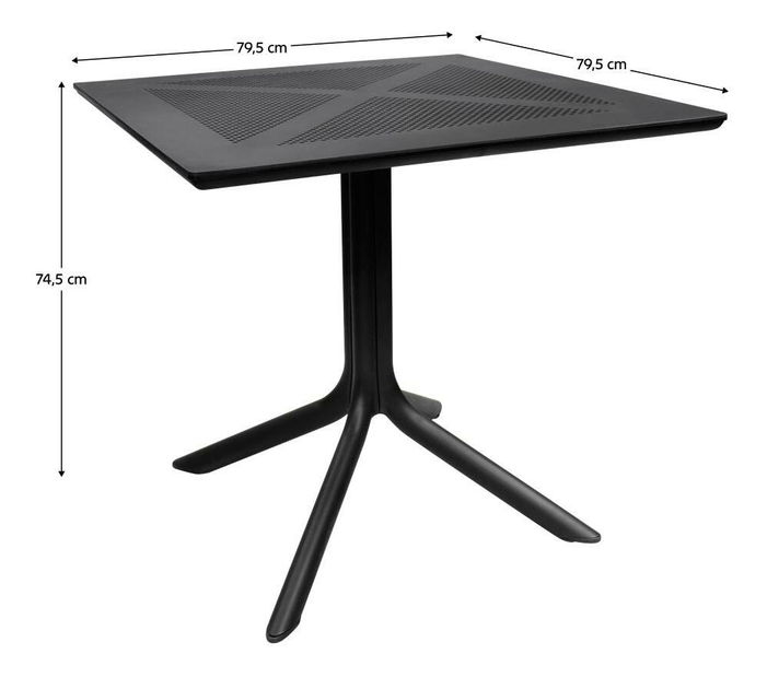 Zahradní stůl Disco (černá) (pro 4 osoby)