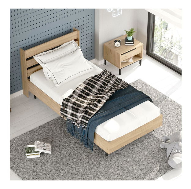 Jednolůžková postel s nočním stolkem 90 cm Otto 22 (dub)