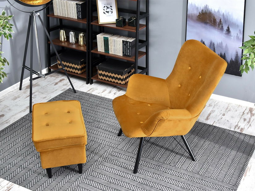 Relaxační křeslo Dawntawn (medová + černá)