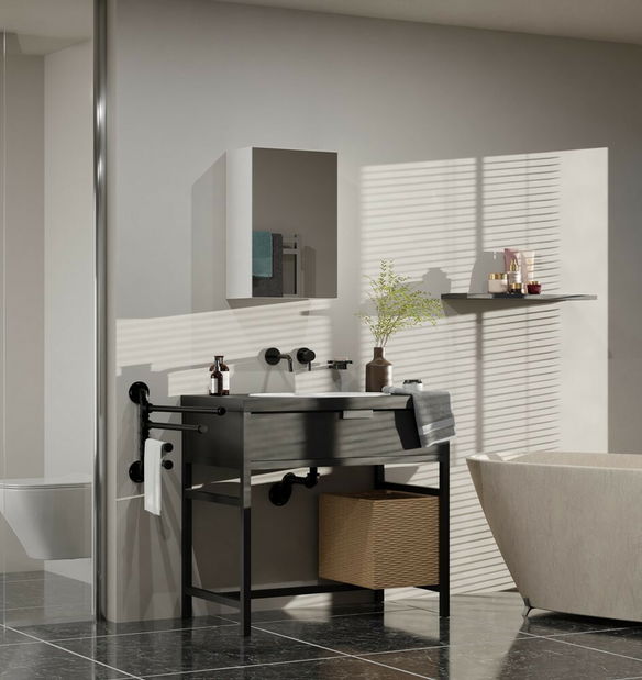 Závěsná koupelnová skříňka Perdieron 3 (bílá) (se zrcadlem)