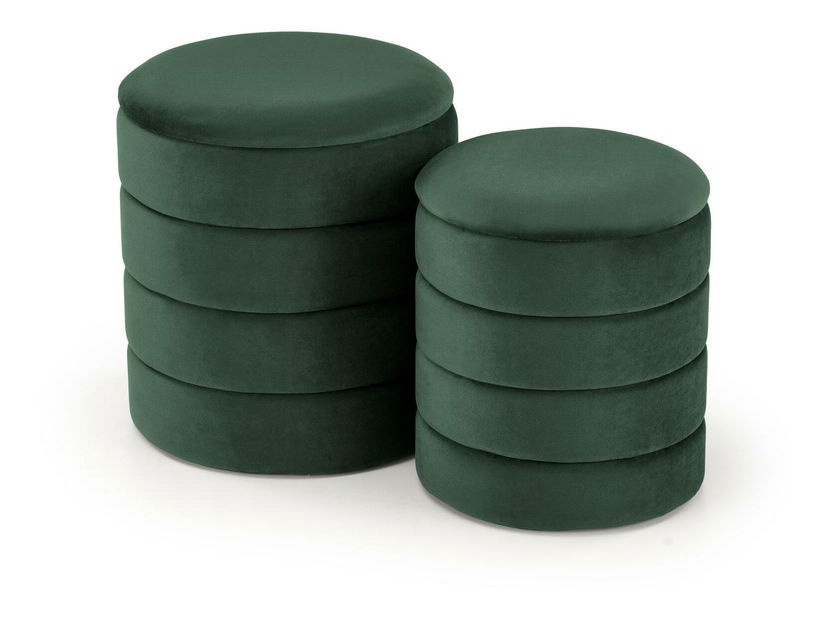 Set 2 ks. taburetek Pachio (tmavě zelená)