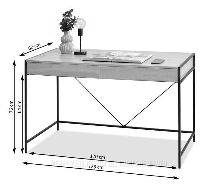 PC stolek Unica (černé dřevo + zlatá)