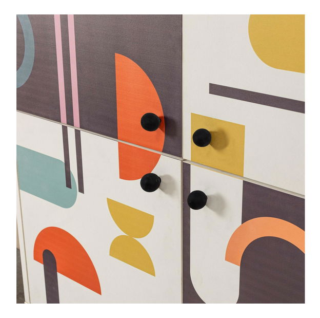 Skříňka Maluxe 2 (bílá + hnědá + purpurová + hořčicová)