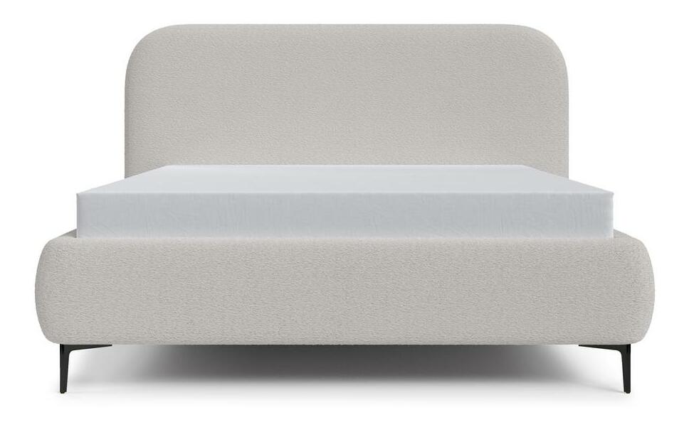 Manželská postel 160 cm Mononoke 160 (s roštem) (světlobéžová + černá)