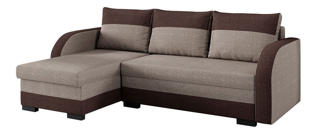 Rohová sedací souprava Julie (černá + hnědošedá)