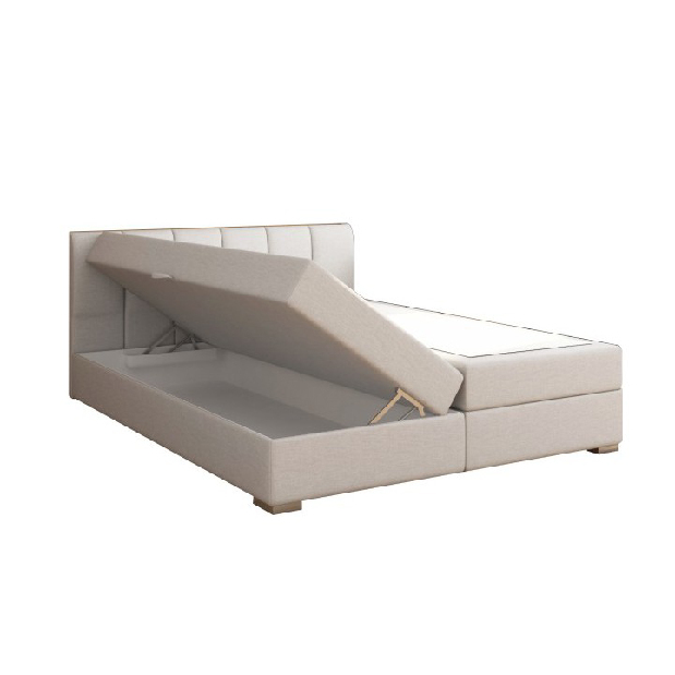 Manželská postel Boxspring 160 cm Rhoni (světle šedá) (s roštem, matrací a úl. prostorem)