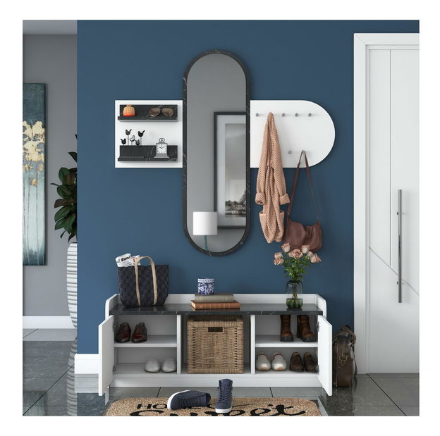 Předsíňová sestava Vosiku 2 (bílá + mramor světlý)