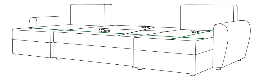 Rohová sedací souprava U Daven U (hnědá + šedá)