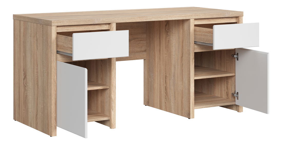 PC stolek BRW Kaspian BIU2D2S/160 (dub sonoma + bílá)