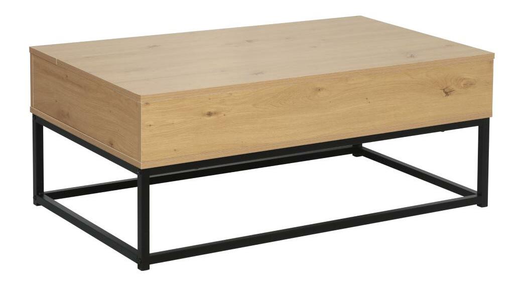 Konferenční stolek Lendemain (dub + černá) (s úl. prostorem)