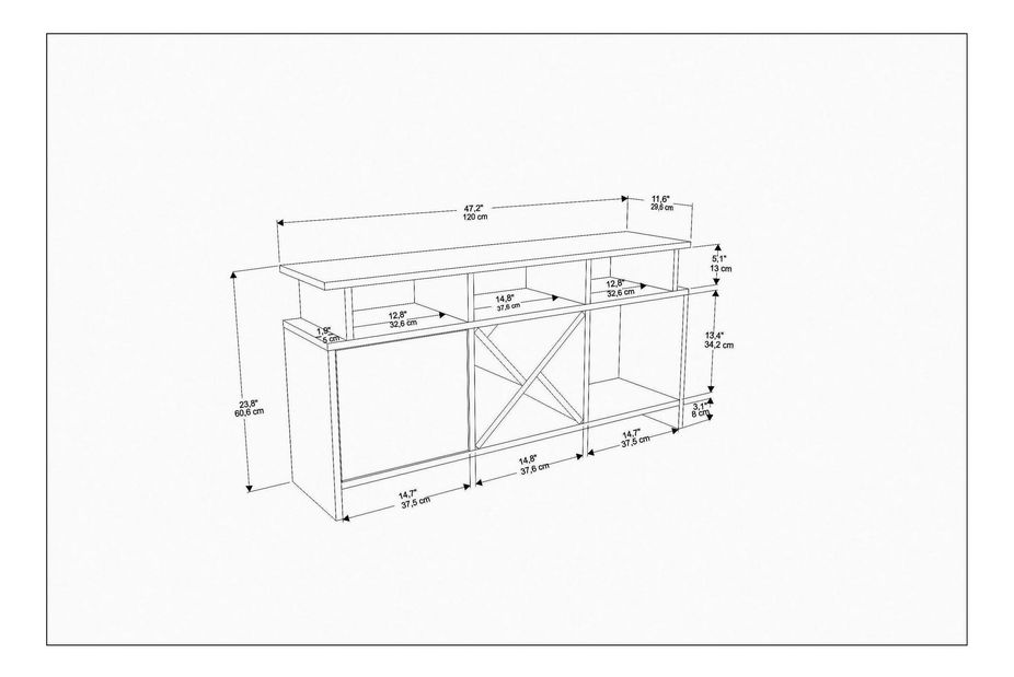 TV stolek Aubarna (bílá + dub)