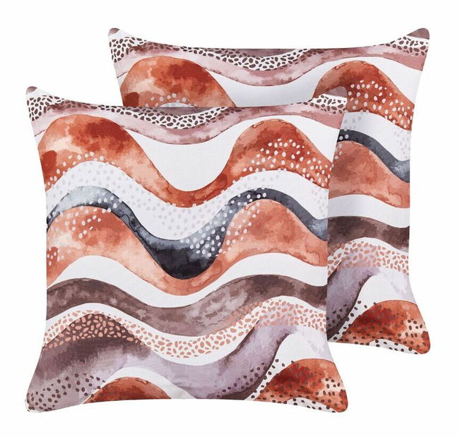 Sada 2 ozdobných polštářů 45 x 45 cm Sebor (hnědá)