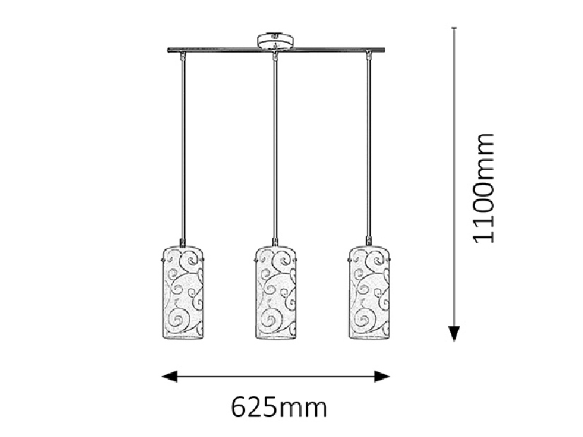 Závěsné svítidlo Harmony Lux 6392 (saténová chromová + opálové sklo)