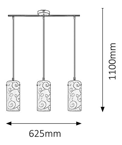 Závěsné svítidlo Harmony Lux 6392 (saténová chromová + opálové sklo)