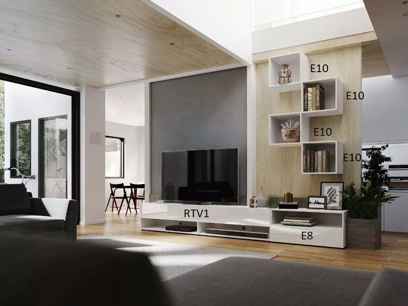 Obývací stěna Berny 36 (černá + černý lesk)