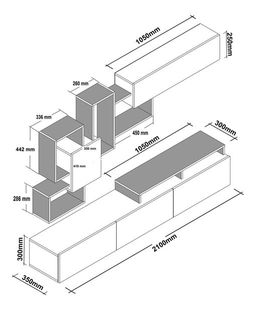 Obývací stěna Amoria (bílá)