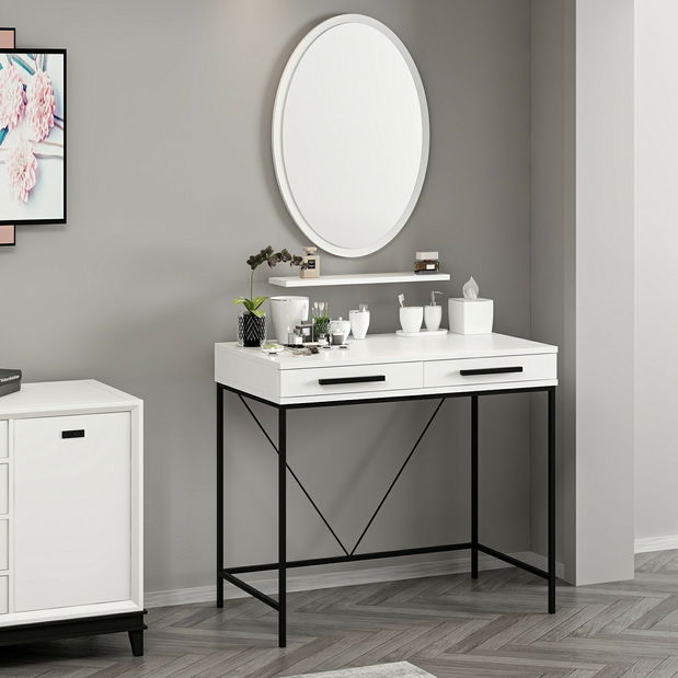 Toaletní stolek Sariel (bílá)