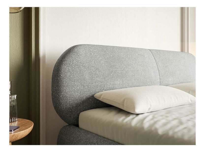 Manželská postel 140 cm Octave 140B (s roštem) (šedá + černá)