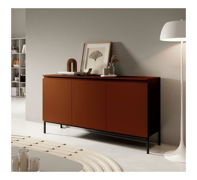 Skříňka Bennasi B3 (červená cihla + černá)