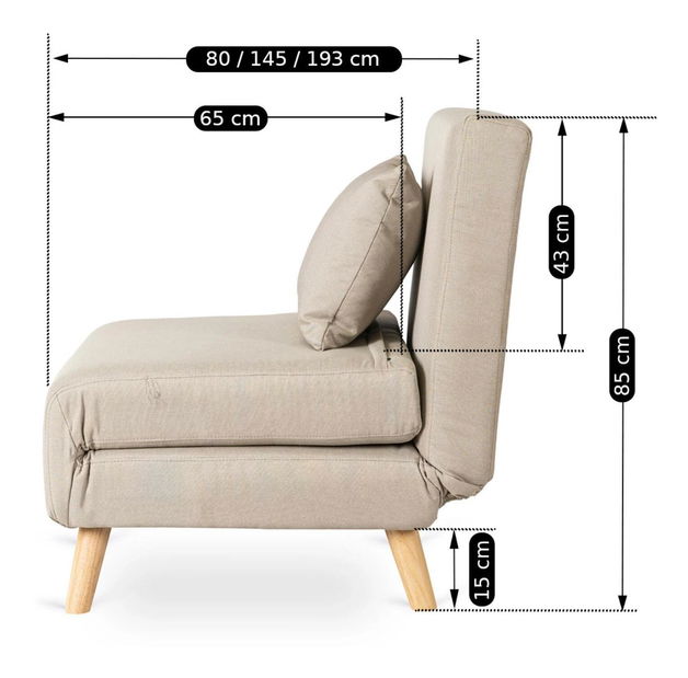 Rozkládací křeslo Motecacleta 1 (béžová)