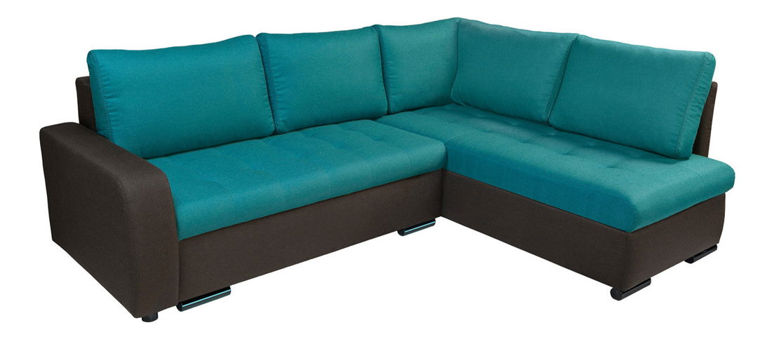 Rohová sedací souprava BRW Olimp Lux 3DL.RECBKMU LED šedá/tyrkysová (L) (s osvětlením)