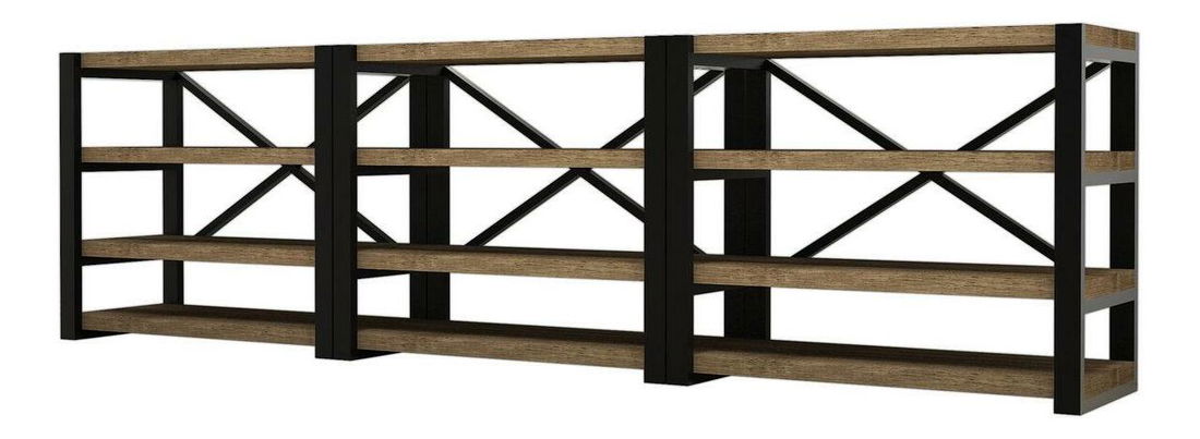 Konzolový stolek Mebapu (ořech + černá)