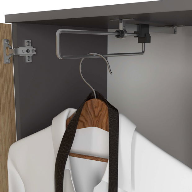 Předsíňová sestava Enteruno (šedý grafit + dub artisan) (se zrcadlem)