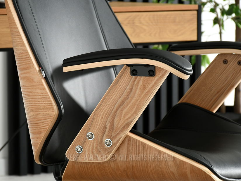 Křeslo Franc (dub černý + černá)