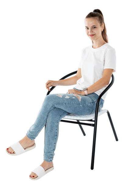 Zahradní židle Brittaney (bílá + černá)