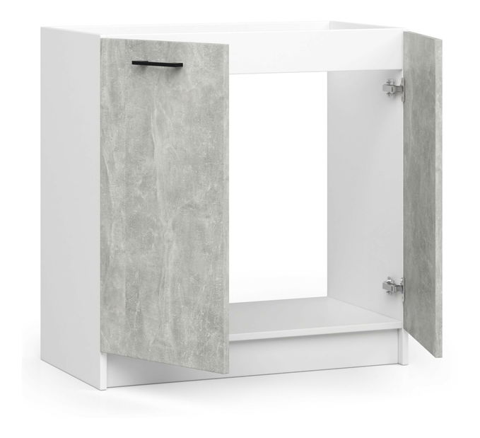 Dolní kuchyňská skříňka Ozara S80ZL (bílá + beton)