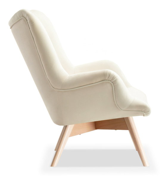 Designové křeslo Florentino (krémová + ořech)