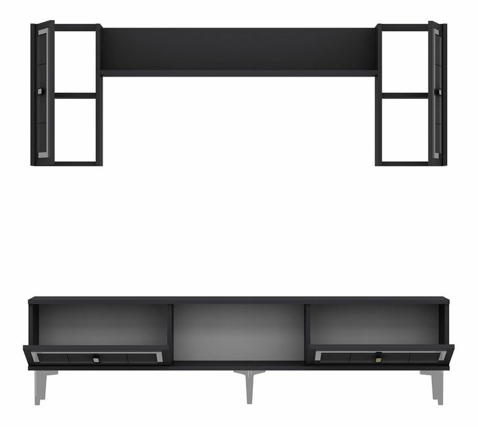 Obývací stěna Orino (antracit + dub safírový)