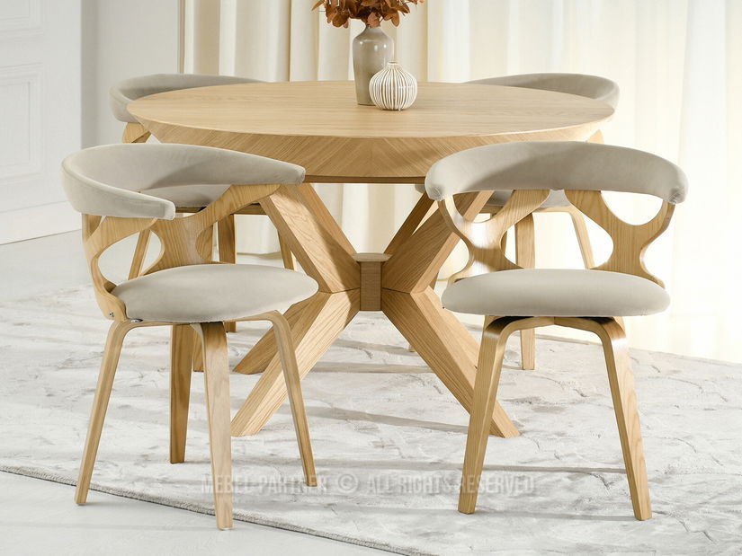 Jídelní židle Bagdád (béžová + dub)